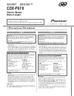 Preview for 1 page of Pioneer CDX-P670 Owner'S Manual