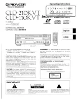 Предварительный просмотр 1 страницы Pioneer CLD-110KVT Operating Instructions Manual