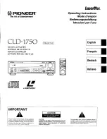 Предварительный просмотр 1 страницы Pioneer CLD-1750 Operating Instructions Manual