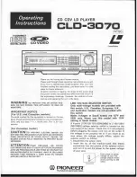 Pioneer CLD-3070 Operating Instructions Manual preview