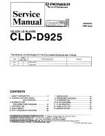 Предварительный просмотр 1 страницы Pioneer CLD-D925 Service Manual