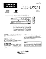 Preview for 1 page of Pioneer CLD-DS04 Operating Instructions Manual