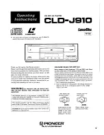 Pioneer CLD-J910 Operating Instructions Manual preview