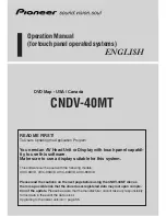 Pioneer CNDV-40MT Operation Manual preview