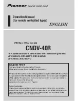 Pioneer CNDV-40R Operating Manual preview