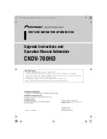 Pioneer CNDV-700HD Upgrade Instructions And  Operation Manual Addendum preview