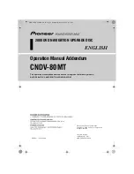 Pioneer CNDV-80MT Operation Manual Addendum preview