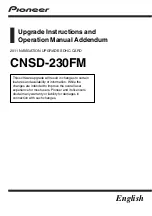 Pioneer CNSD-230FM Upgrade Instructions And  Operation Manual Addendum preview