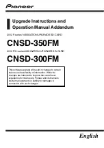 Pioneer CNSD-300FM Upgrade Instructions And  Operation Manual Addendum preview