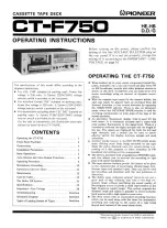 Preview for 2 page of Pioneer CR-F750 Operating Instructions Manual