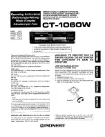 Preview for 1 page of Pioneer CT-1060W Operating Instructions Manual