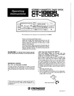 Pioneer CT-1080R Operating Instructions Manual preview