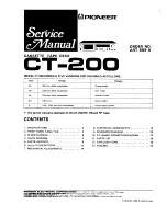 Pioneer CT-200 Service Manual preview