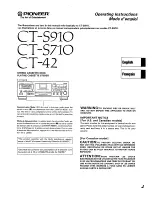 Preview for 1 page of Pioneer CT-42 Operating Instructions Manual