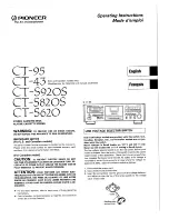 Pioneer CT-43 Operating Instructions Manual preview