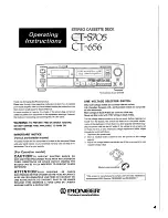 Preview for 1 page of Pioneer CT-656 Operating Instructions Manual