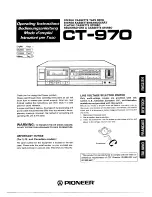 Pioneer CT-970 Operating Instructions Manual preview