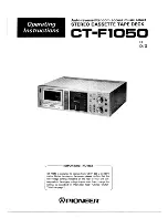 Pioneer CT-F1050 Operating Instructions Manual preview