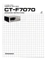 Pioneer CT-F7070 Operating Instructions Manual preview