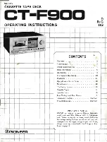 Pioneer CT-F900 Operating Instructions Manual preview