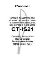 Pioneer CT-IS21 Operating Instructions Manual предпросмотр