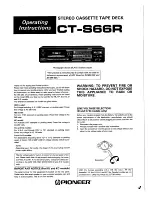 Предварительный просмотр 1 страницы Pioneer CT-S66R Operating Instructions Manual