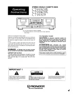 Pioneer CT-W203 Operating Instructionsr preview