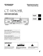 Preview for 1 page of Pioneer CT-W505R Operating Instructions Manual