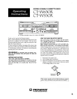 Pioneer CT-W530R Operating Instructions Manual preview