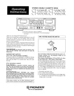 Preview for 1 page of Pioneer CT- W601R Operating Instructions Manual