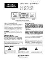 Предварительный просмотр 1 страницы Pioneer CT-W604RS Operating Instructions Manual