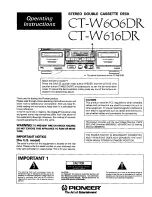 Pioneer CT-W606DR - Dual Cassette Deck Operating Instructions Manual preview