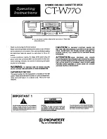 Pioneer CT-W770 Operating Instructions Manual preview