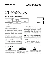 Pioneer CT-W806DR Operating Instructions Manual preview