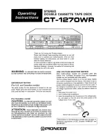 Pioneer CT1270WR Operating Instructions Manual preview