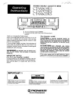 Pioneer CTW603RS Operating Instructions Manual preview