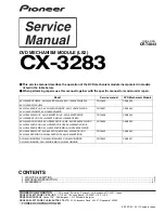 Pioneer CX-3283 Service Manual preview