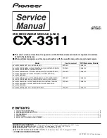 Предварительный просмотр 1 страницы Pioneer CX-3311 Service Manual