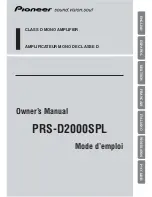 Pioneer D2000SPL Owner'S Manual preview