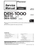 Preview for 1 page of Pioneer DEH-10 Service Manual