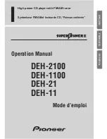 Preview for 1 page of Pioneer DEH-11 Operation Manual