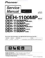 Preview for 1 page of Pioneer DEH-1100MP Service Manual