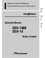 Pioneer DEH-14 Operation Manual предпросмотр