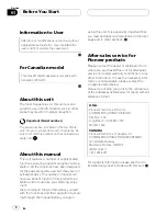 Preview for 4 page of Pioneer DEH 1500 - Car CD Player MOSFET 50Wx4 Super Tuner 3 AM/FM Radio Operation Manual