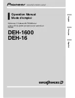 Pioneer DEH 1600 - Radio / CD Player Operation Manual preview