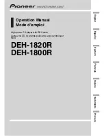 Preview for 1 page of Pioneer DEH-1800R Operation Manual