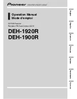 Preview for 1 page of Pioneer DEH-1900R Operation Manual