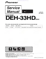 Pioneer DEH-33HD Service Manual preview