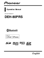 Предварительный просмотр 1 страницы Pioneer DEH-80PRS Series Operation Manual