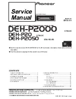 Pioneer DEH-P20 Service Manual preview